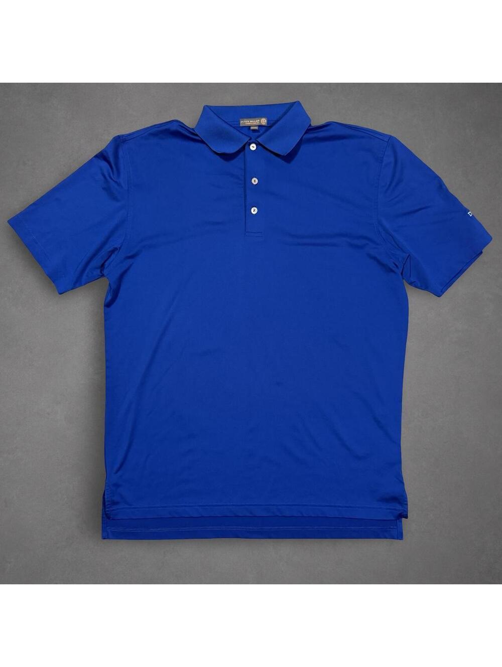 Peter Millar Summer Comfort Diplomats Golf Blue Polo Shirt Tagged M